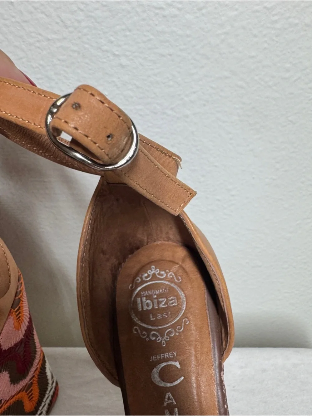 Jeffrey Campbell Bradshaw Ibiza Tan Brown Ankle Strap Wedge Open Toe Sandals 7.5 - Picture 12 of 16